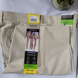 Kenneth Cole Reaction Men's Modern-Fit Performance Pants, Tan, Size 38X32